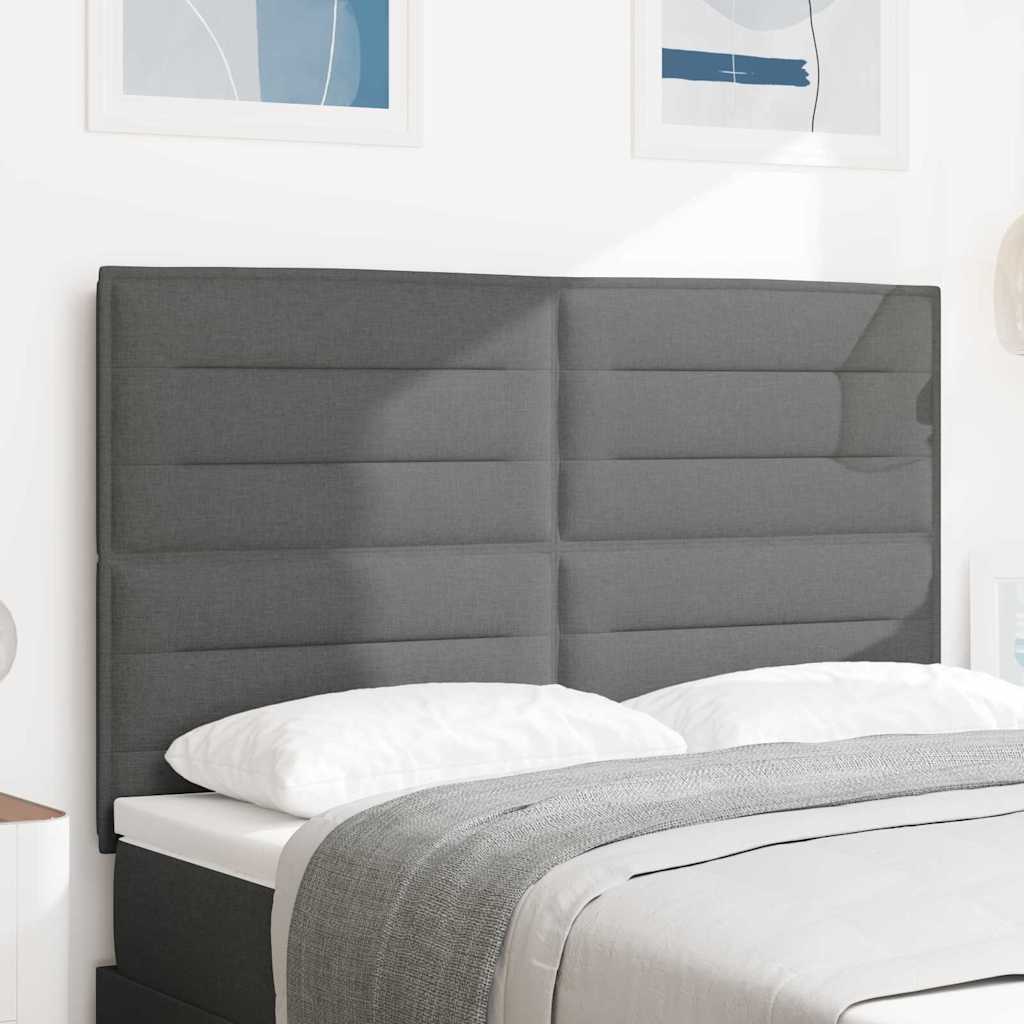 Vidaxl led hoofdbord met led-stripverlichting donkergrijs 160 cm stof
