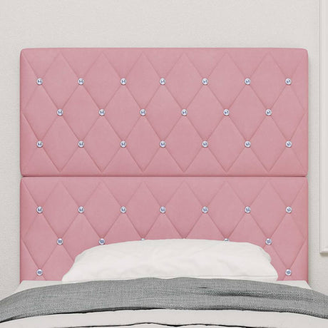 Vidaxl led hoofdbord met led-stripverlichting roze 90 cm fluweel