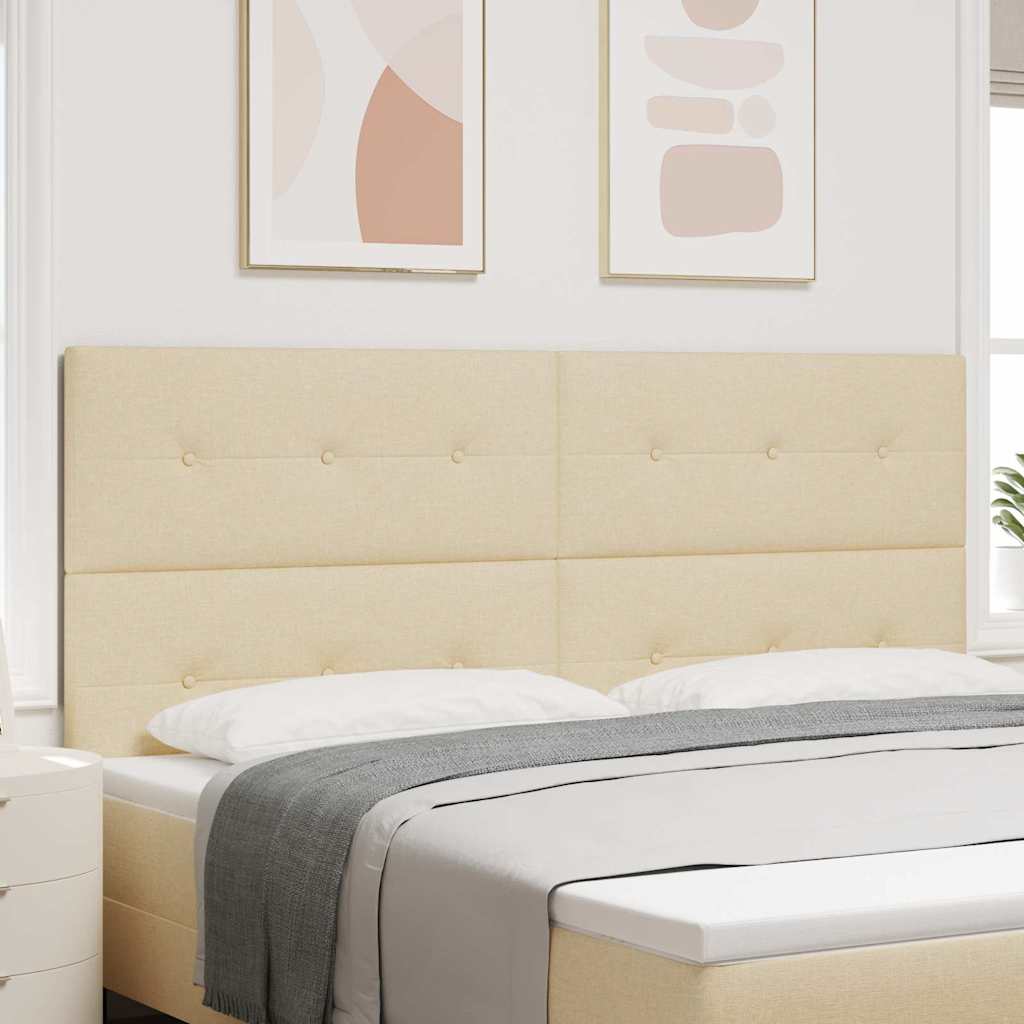 Vidaxl led hoofdbord met led-stripverlichting crème 200 cm stof