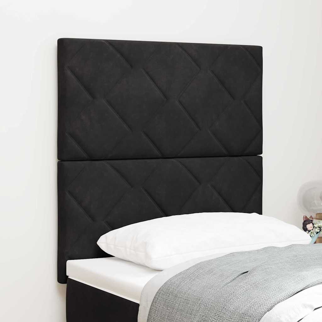 Vidaxl led hoofdbord zwart 80 cm fluweel