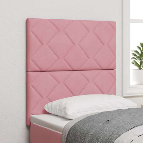 Vidaxl led hoofdbord roze 80 cm fluweel
