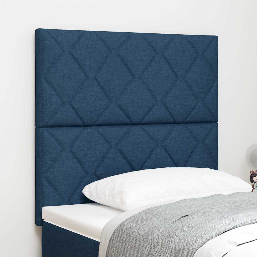 Vidaxl led hoofdbord blauw 90 cm stof