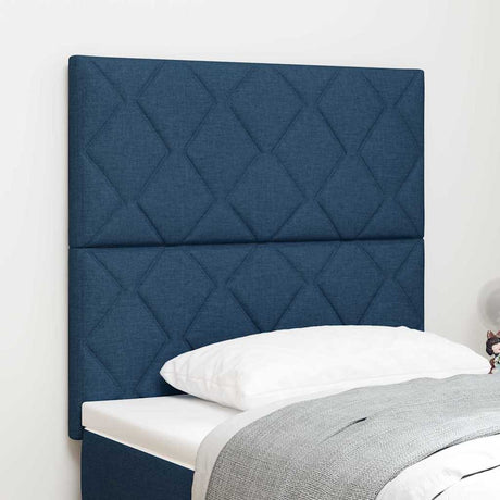 Vidaxl led hoofdbord blauw 90 cm stof
