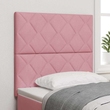 Vidaxl led hoofdbord roze 90 cm fluweel