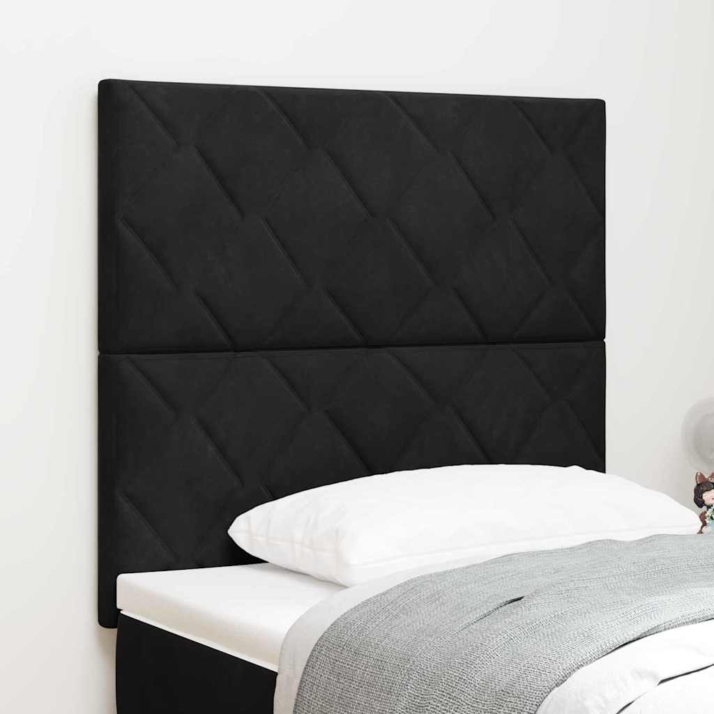 Vidaxl led hoofdbord zwart 100 cm fluweel