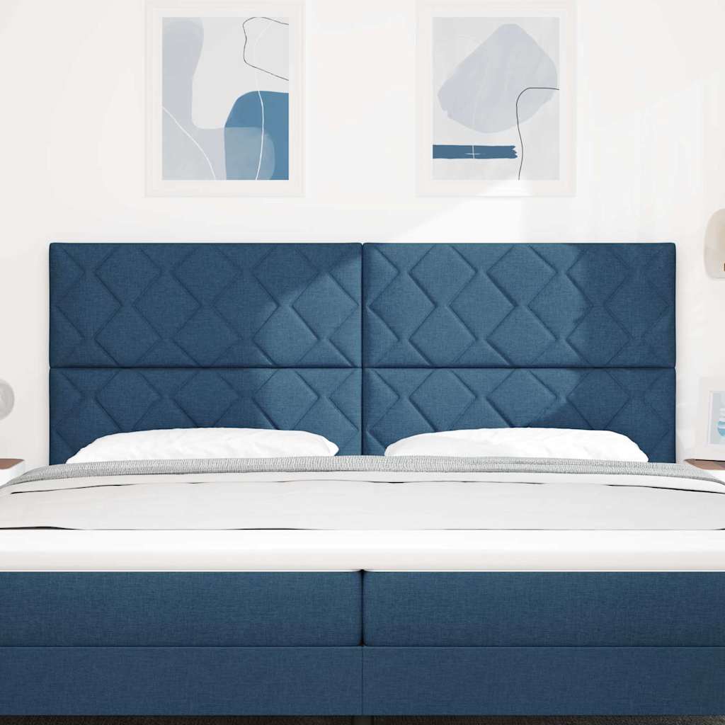 Vidaxl led hoofdbord blauw stof