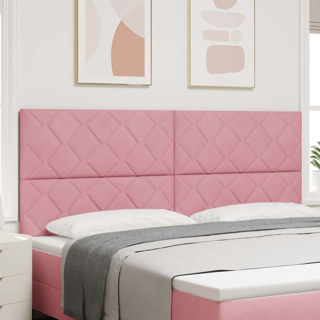 Vidaxl led hoofdbord roze 200 cm fluweel