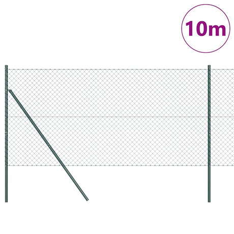 Vidaxl Zaunpfahl grün 10 x 1 m (40 x 40 mm Maschenweite) Stahl und PVC
