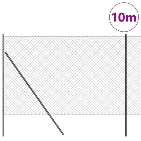 Vidaxl Zaunpfahl grau 10 x 1,6 m (40 x 40 mm Maschenweite)