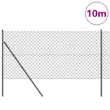 Vidaxl Zaunpfosten grau 10 x 1 m (60 x 60 mm Maschenweite) Stahl und PVC