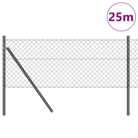 Vidaxl Zaunpfahl grau 25 x 0,6 m (40 x 40 mm Maschenweite)