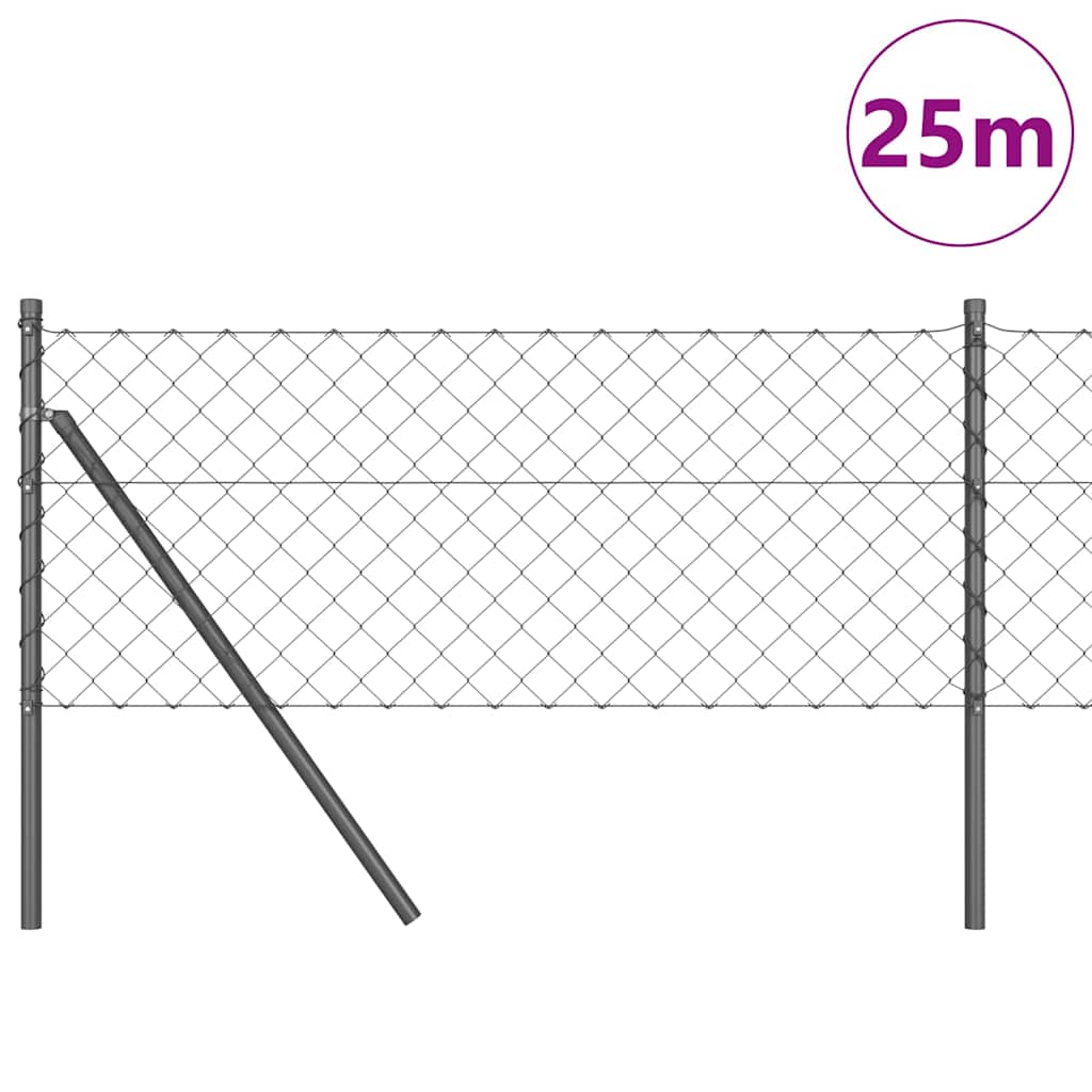 Vidaxl Zaunpfahl grau 25 x 0,6 m (60 x 60 mm Maschenweite)