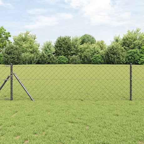 Vidaxl Zaunpfahl grau 25 x 0,8 m (60 x 60 mm Maschenweite) Stahl