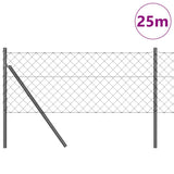 Vidaxl Zaunpfahl grau 25 x 0,8 m (60 x 60 mm Maschenweite) Stahl