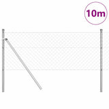 Vidaxl Zaunpfahl Silber 10 x 0,4 m (40 x 40 mm Maschenweite) Stahl