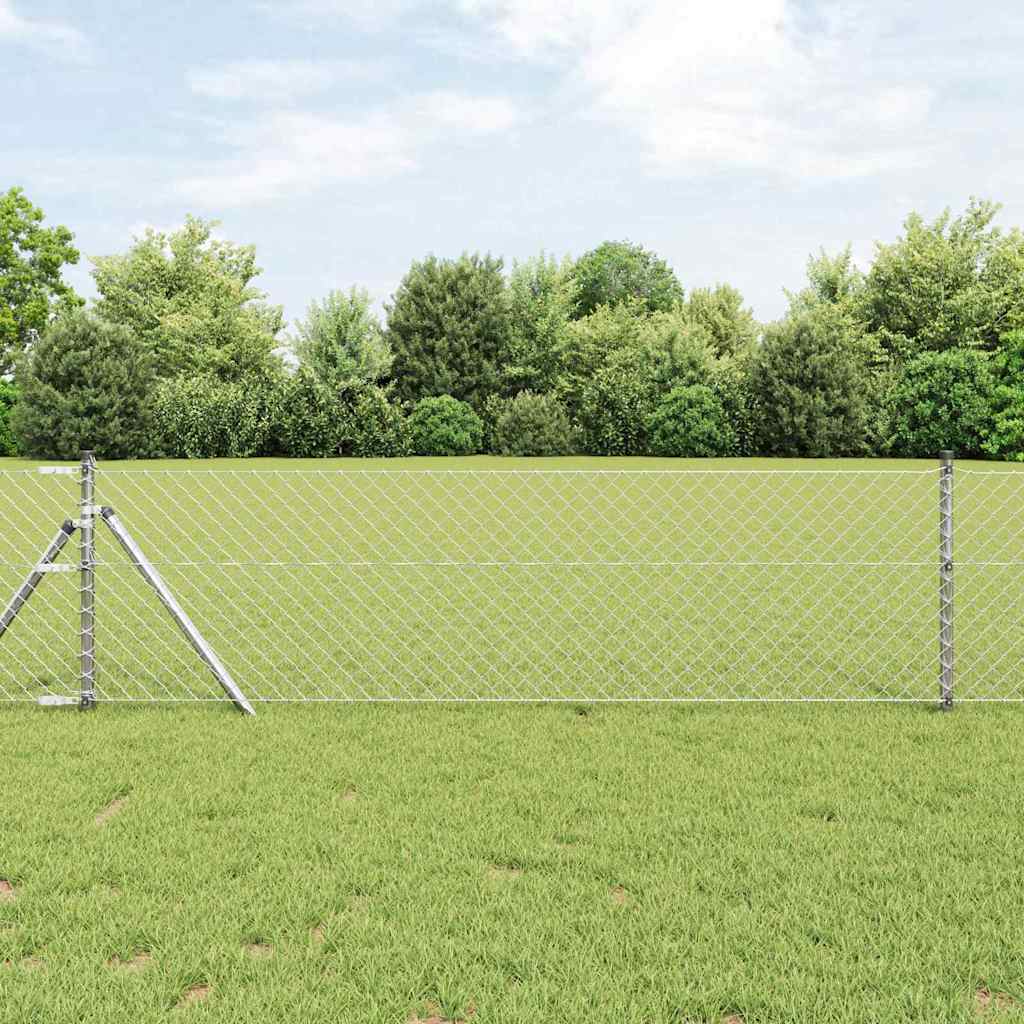 Vidaxl Zaunpfahl Silber 10 x 0,8 m (40 x 40 mm Maschenweite) Stahl