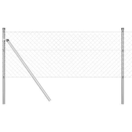 Vidaxl Zaunpfahl Silber 10 x 0,8 m (40 x 40 mm Maschenweite) Stahl