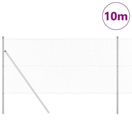 Vidaxl Zaunpfahl Silber 10 x 1 m (40 x 40 mm Maschenweite) Stahl