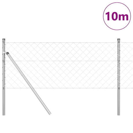 Vidaxl Zaunpfahl Silber 10 x 0,6 m (60 x 60 mm Maschenweite) Stahl