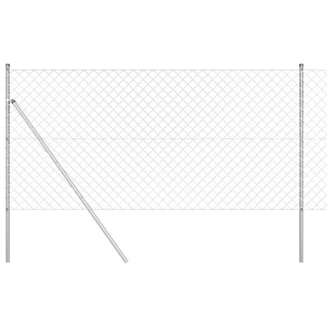 Vidaxl Zaunpfahl Silber 10 x 1,4 m (60 x 60 mm Maschenweite) Stahl