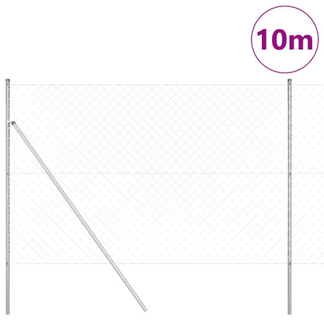 Vidaxl Zaunpfahl Silber 10 x 1,5 m (60 x 60 mm Maschenweite) Stahl