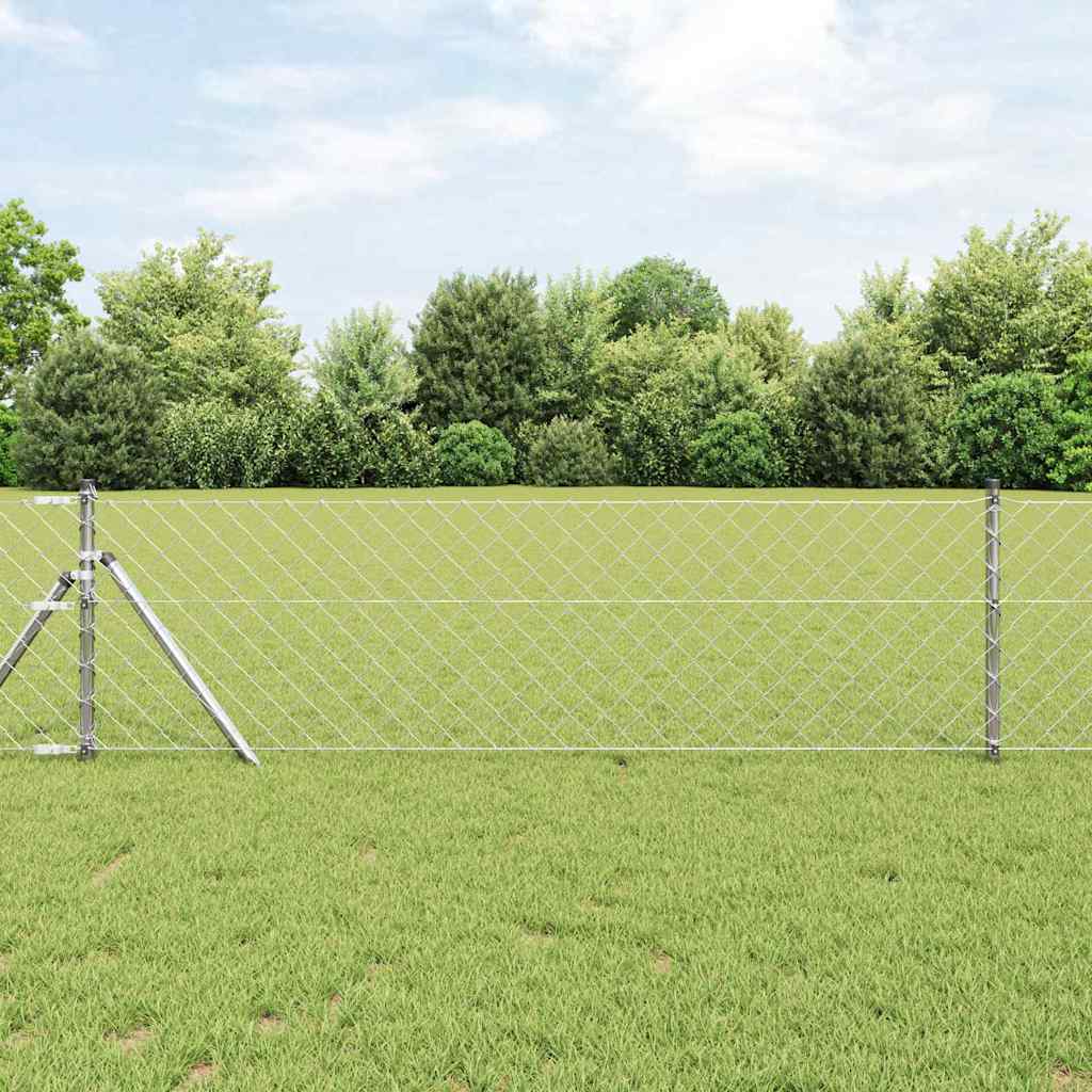 Vidaxl Zaunpfahl Silber 25 x 0,4 m (60 x 60 mm Maschenweite) Stahl