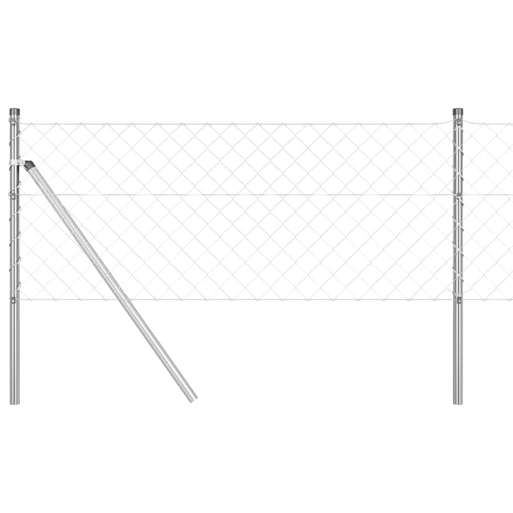 Vidaxl Zaunpfahl Silber 25 x 0,4 m (60 x 60 mm Maschenweite) Stahl