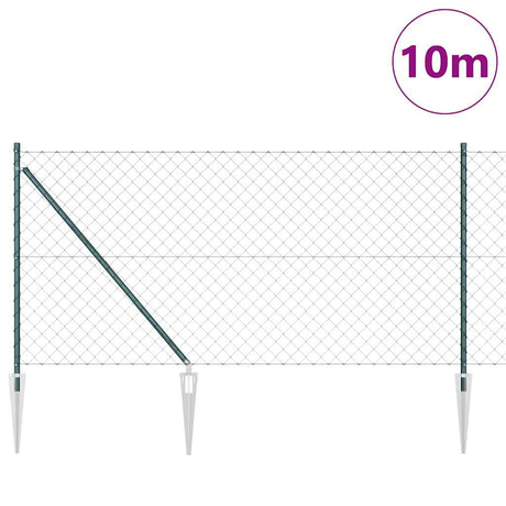 Vidaxl Zaunpfahl grün 10 x 1 m (60 x 60 mm Maschenweite) Stahl und PVC