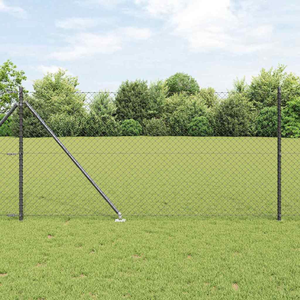 Vidaxl Zaunpfahl grau 10 x 1 m (40 x 40 mm Maschenweite) Stahl und PVC