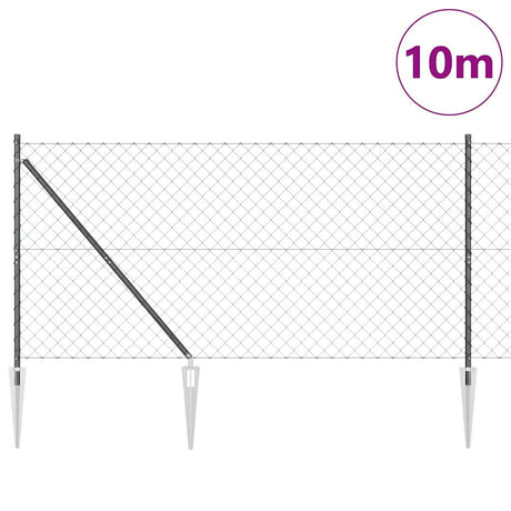 Vidaxl Zaunpfahl grau 10 x 1,2 m (60 x 60 mm Maschenweite)