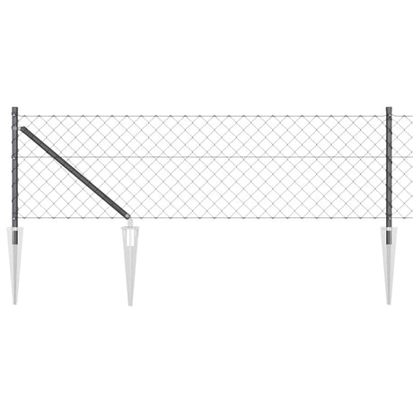Vidaxl Zaunpfahl grau 25 x 0,4 m (60 x 60 mm Maschenweite)