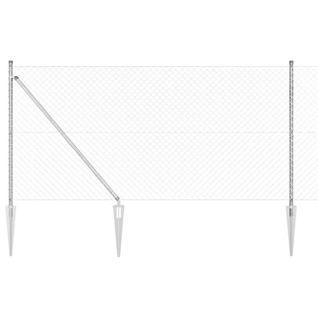 Vidaxl Zaunpfahl Silber 10 x 1 m (40 x 40 mm Maschenweite) Stahl