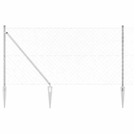 Vidaxl Zaunpfahl Silber 10 x 1,4 m (60 x 60 mm Maschenweite) Stahl