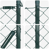 Vidaxl Zaunpfahl grün 10 x 1 m (60 x 60 mm Maschenweite) Stahl und PVC