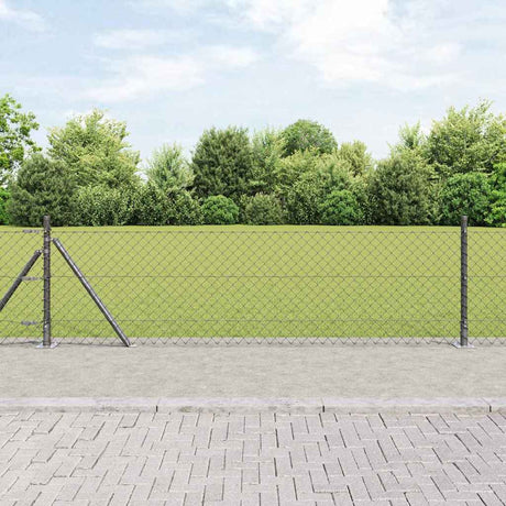 Vidaxl Zaunpfahl grau 25 x 0,4 m (40 x 40 mm Maschenweite)