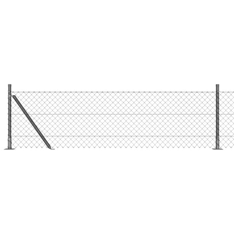 Vidaxl Zaunpfahl grau 25 x 0,4 m (60 x 60 mm Maschenweite)