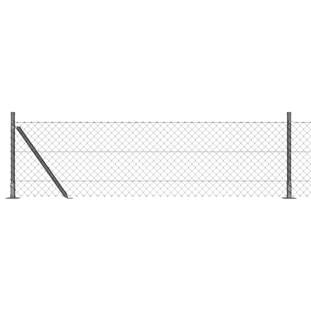 Vidaxl Zaunpfahl grau 25 x 0,6 m (60 x 60 mm Maschenweite)