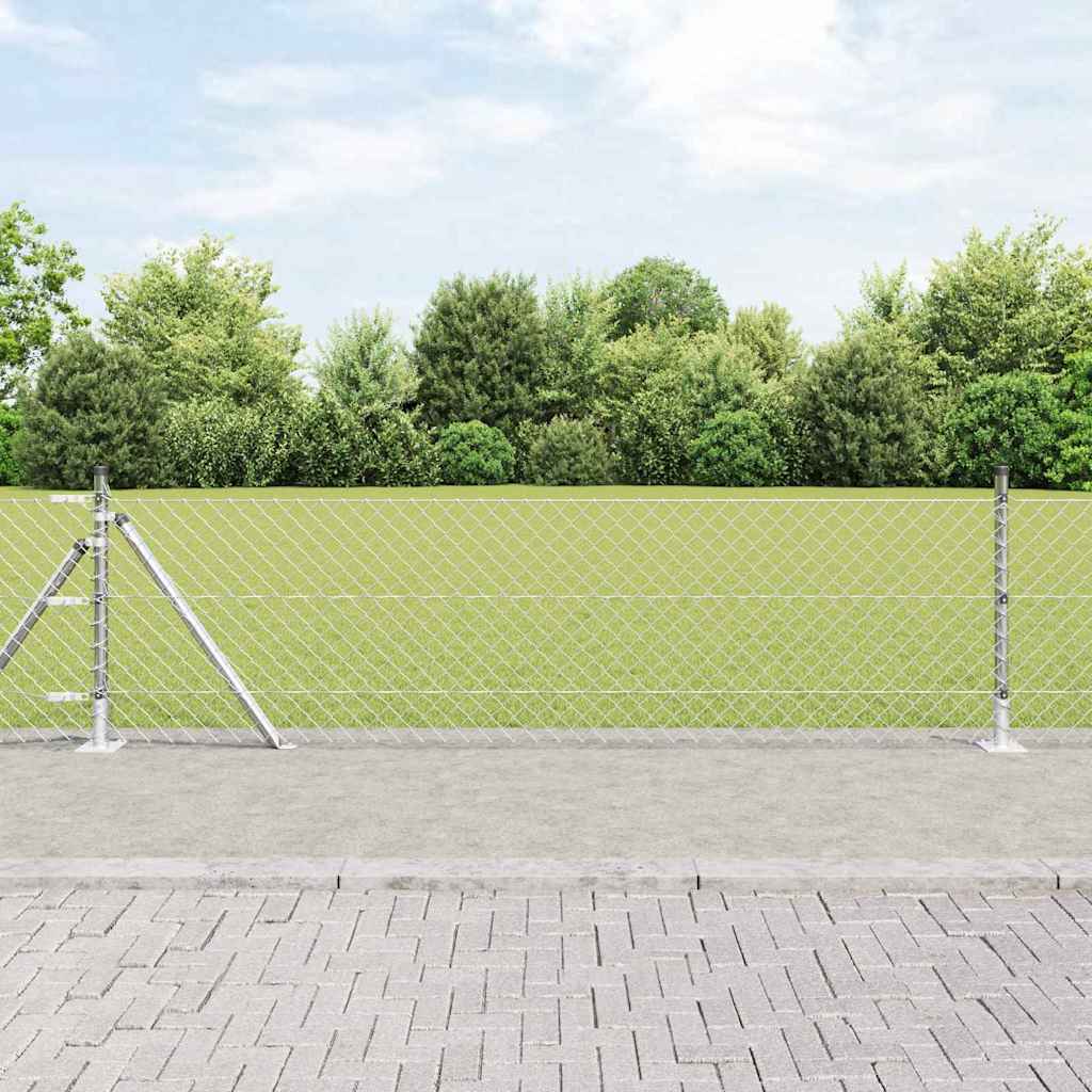 Vidaxl Zaunpfahl Silber 10 x 0,6 m (40 x 40 mm Maschenweite) Stahl