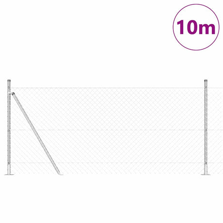 Vidaxl Zaunpfahl Silber 10 x 1 m (40 x 40 mm Maschenweite) Stahl