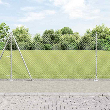 Vidaxl Zaunpfahl Silber 10 x 1,2 m (40 x 40 mm Maschenweite) Stahl