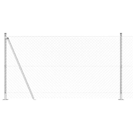 Vidaxl Zaunpfahl Silber 10 x 1,2 m (40 x 40 mm Maschenweite) Stahl
