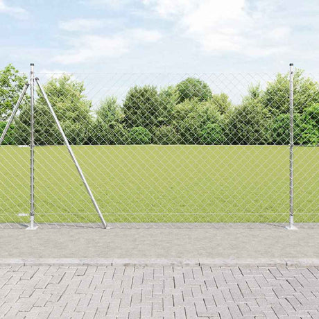 Vidaxl Zaunpfahl Silber 10 x 1,5 m (60 x 60 mm Maschenweite) Stahl