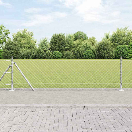 Vidaxl Zaunpfahl Silber 25 x 0,4 m (60 x 60 mm Maschenweite) Stahl