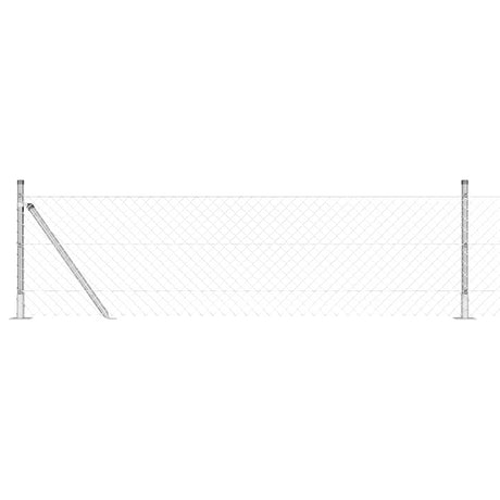 Vidaxl Zaunpfahl Silber 25 x 0,6 m (60 x 60 mm Maschenweite) Stahl