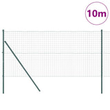 Vidaxxl-Zaun mit Pfosten grün 1 x 10 m aus Stahl und PVC