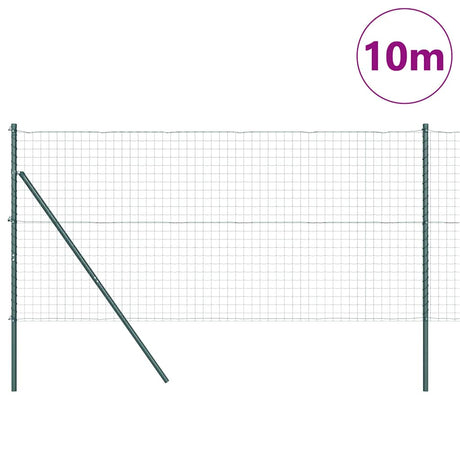 Vidaxxl-Zaun mit Pfosten grün 1 x 10 m aus Stahl und PVC