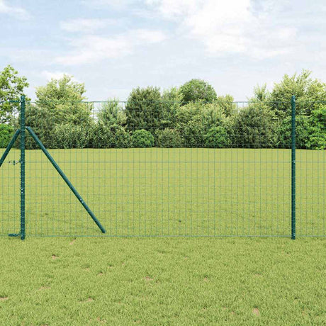 Vidaxxl-Zaun mit Pfosten grün 1 x 10 m aus Stahl und PVC