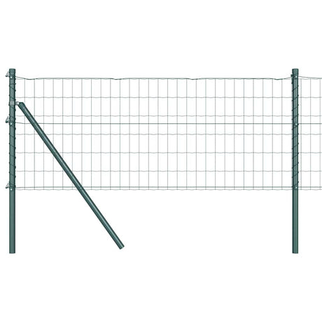 Vidaxl-Zaun mit Pfosten grün 0,8 x 10 m aus Stahl und PVC