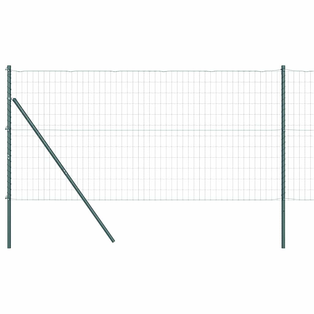 Vidaxxl-Zaun mit Pfosten grün 1,2 x 10 m aus Stahl und PVC