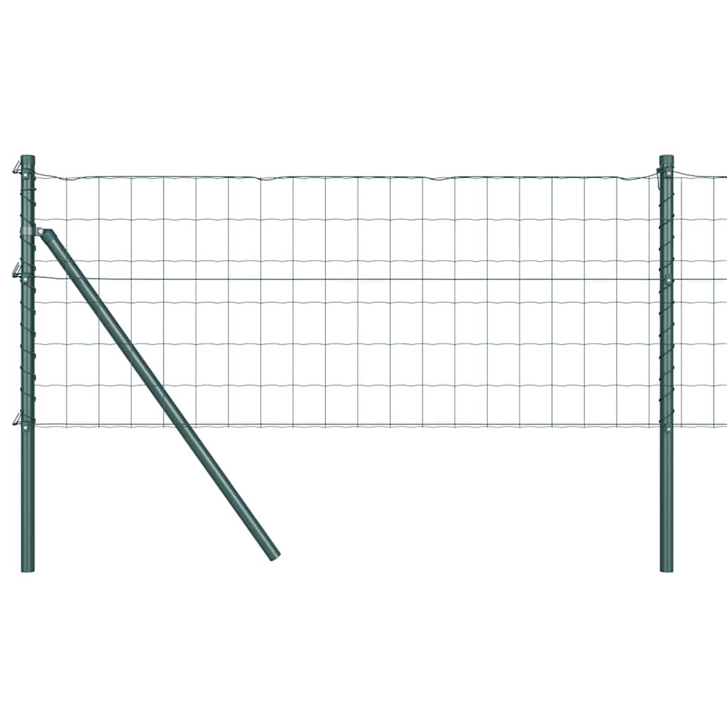 Vidaxl-Zaun mit Pfosten grün 0,8 x 10 m aus Stahl und PVC